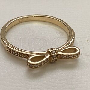 Authentic solid 14k gold Pandora Bow ring, size 60 weighs 3 grams